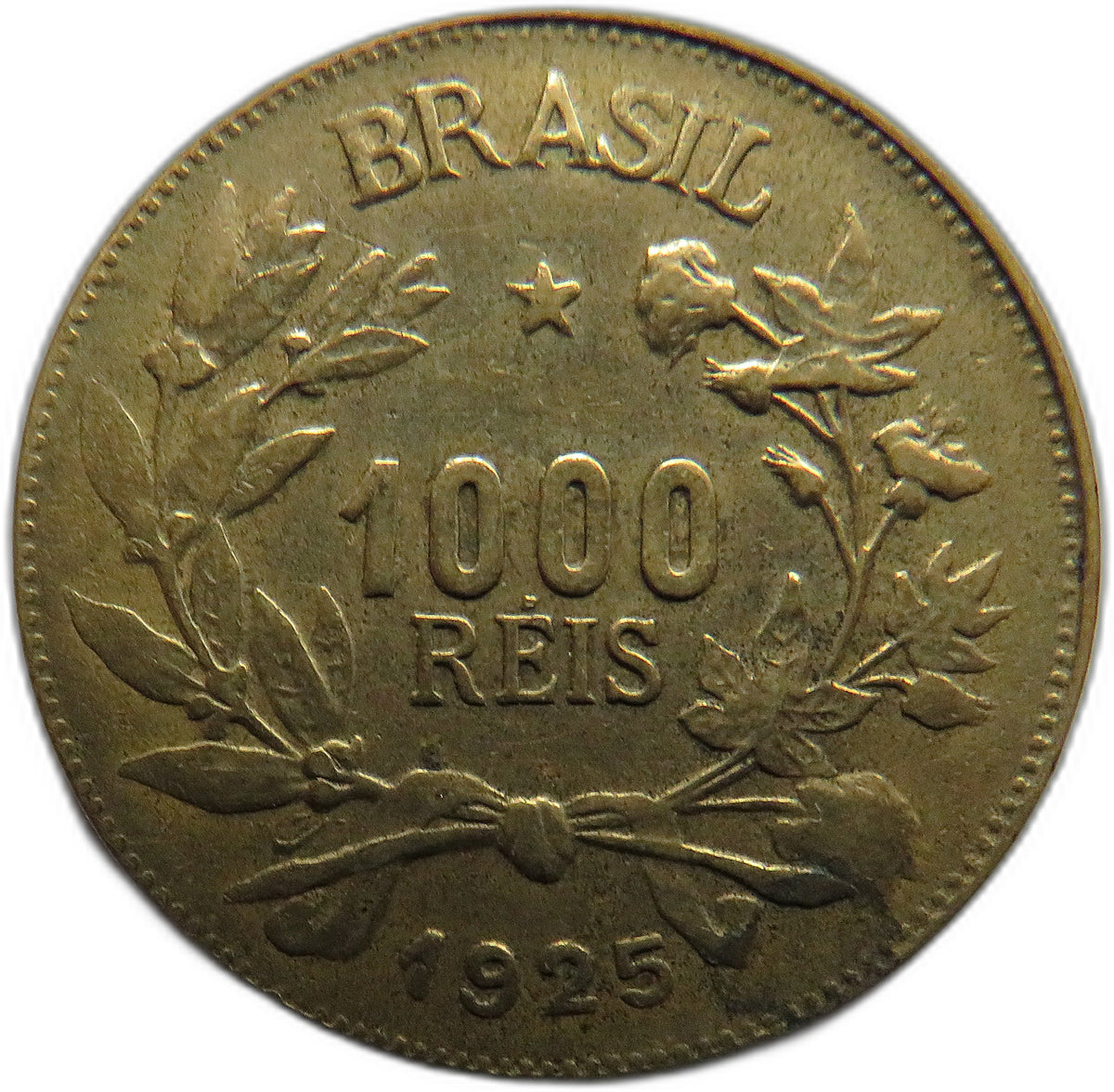 1925 Brazil 1000 Reis Coin