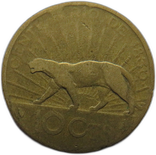 1930 Uruguay 10 Centesimos Coin
