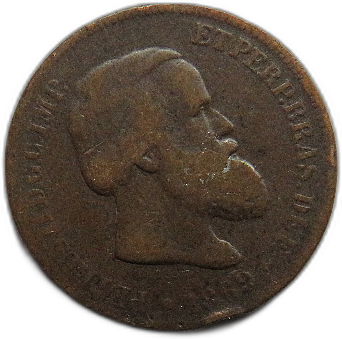 1869 Brazil 10 Reis Coin