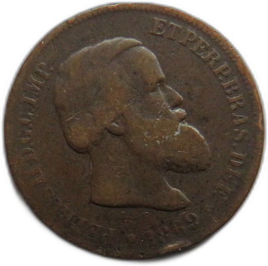 1869 Brazil 10 Reis Coin