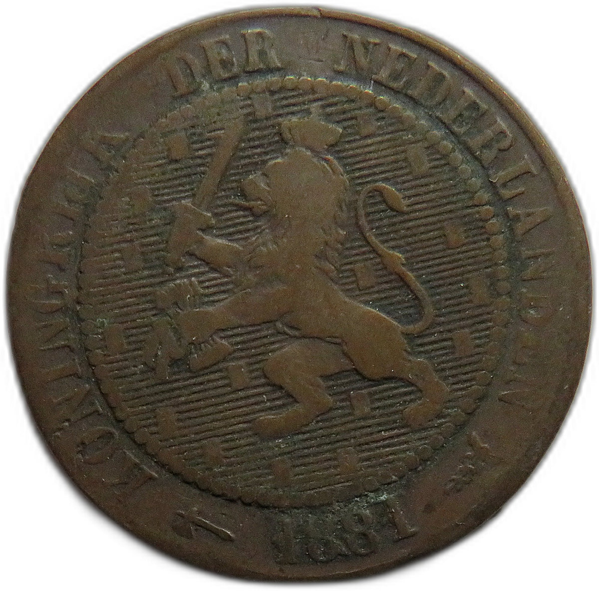 1881 Netherlands 2 & 1/2 Cents Coin