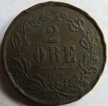 Load image into Gallery viewer, 1873 Sweden 2 Ore Coin
