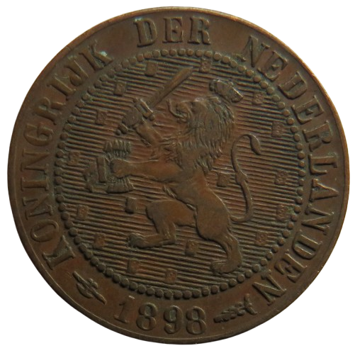 1898 Netherlands 2 & 1/2 Cents COin