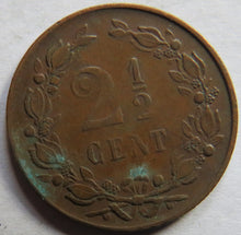 Load image into Gallery viewer, 1898 Netherlands 2 &amp; 1/2 Cents COin
