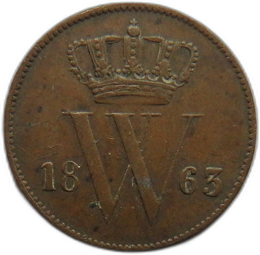1863 Netherlands One Cent Coin