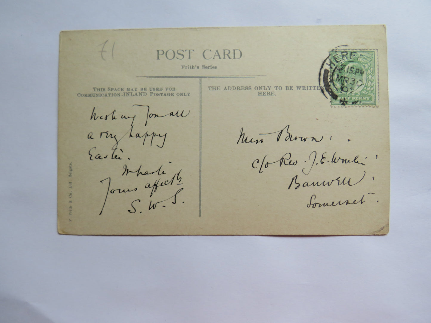 Vintage Postcard of Hereford Old House 1907