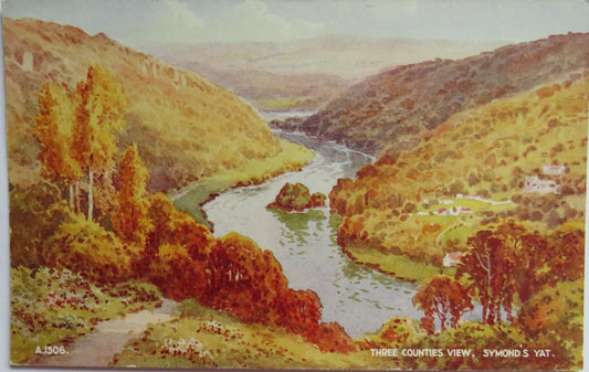 Vintage Postcard of Three Counties View, Symonds Yat