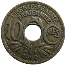 Load image into Gallery viewer, 1919 France 10 Centimes Coin
