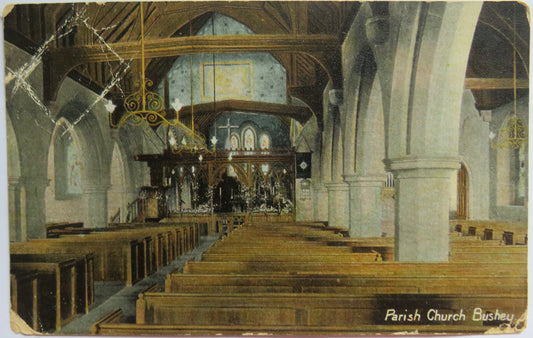 Vintage Postcard of Parish Church, Bushey