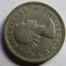 Load image into Gallery viewer, 1958 Queen Elizabeth II New Zealand Sixpence Coin
