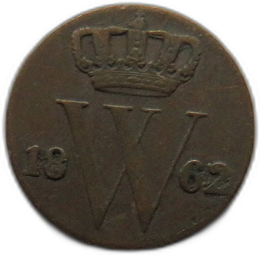 1862 Netherlands 1/2 Cent Coin