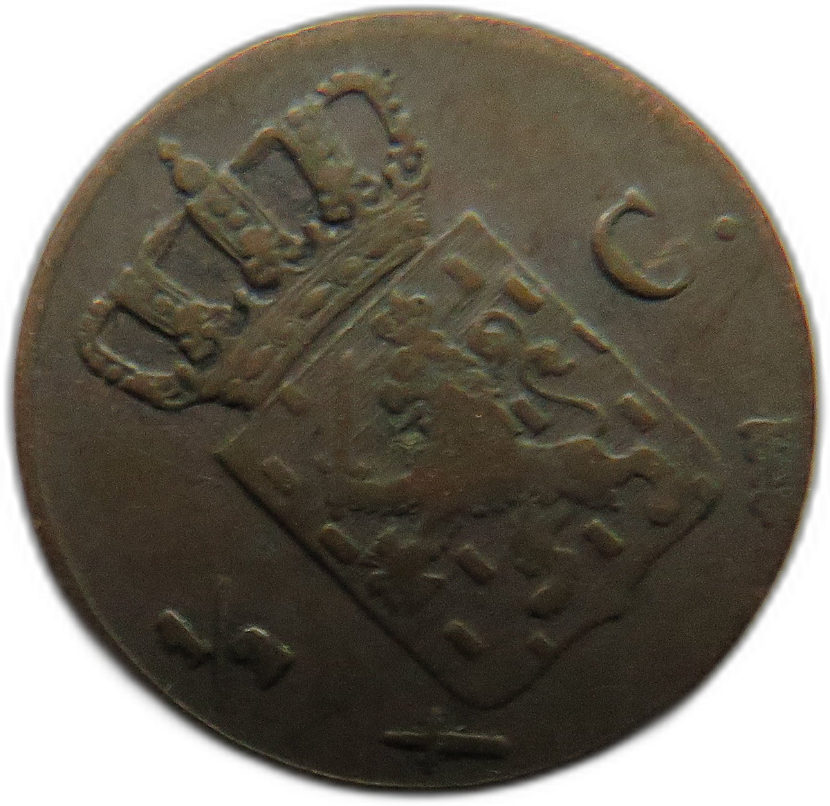 1862 Netherlands 1/2 Cent Coin
