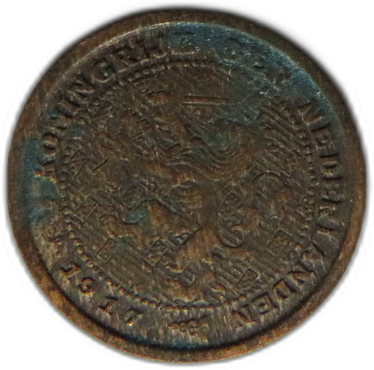 1917 Netherlands 1/2 Cent Coin