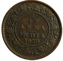 Load image into Gallery viewer, 1930 King George V India 1/12th Anna Coin
