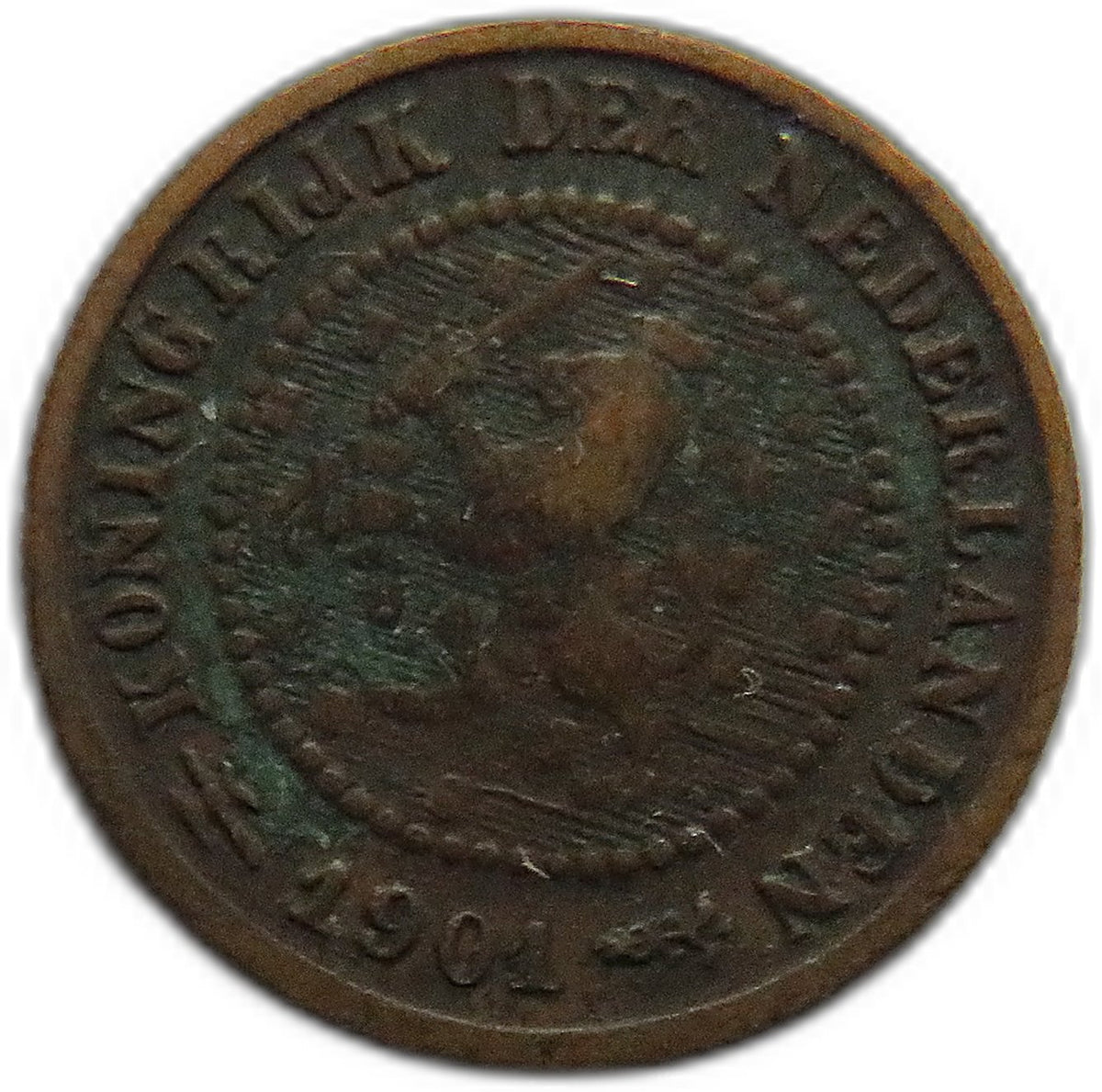 1901 Netherlands 1/2 Cent Coin