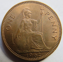 Load image into Gallery viewer, 1962 Queen Elizabeth II One Penny Coin In High Grade
