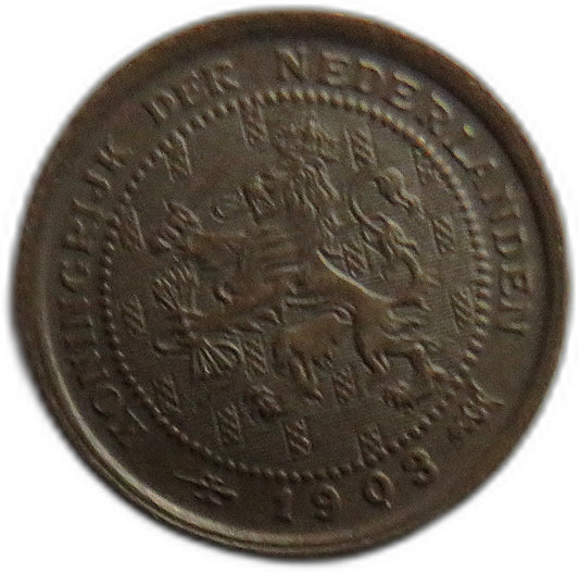 1903 Netherlands 1/2 Cent Coin