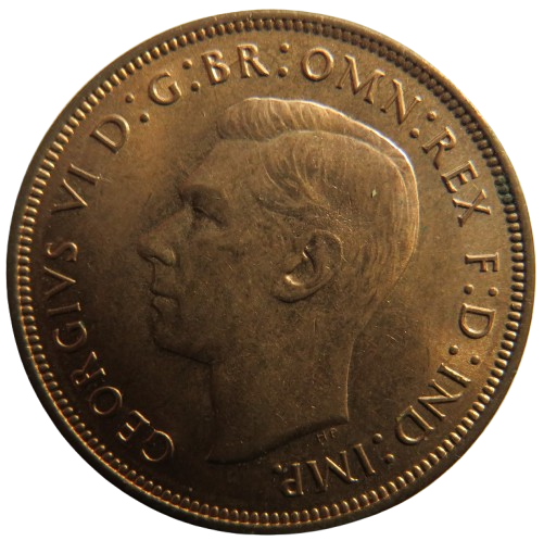 1948 King George VI One Penny Coin High Grade Great Britain