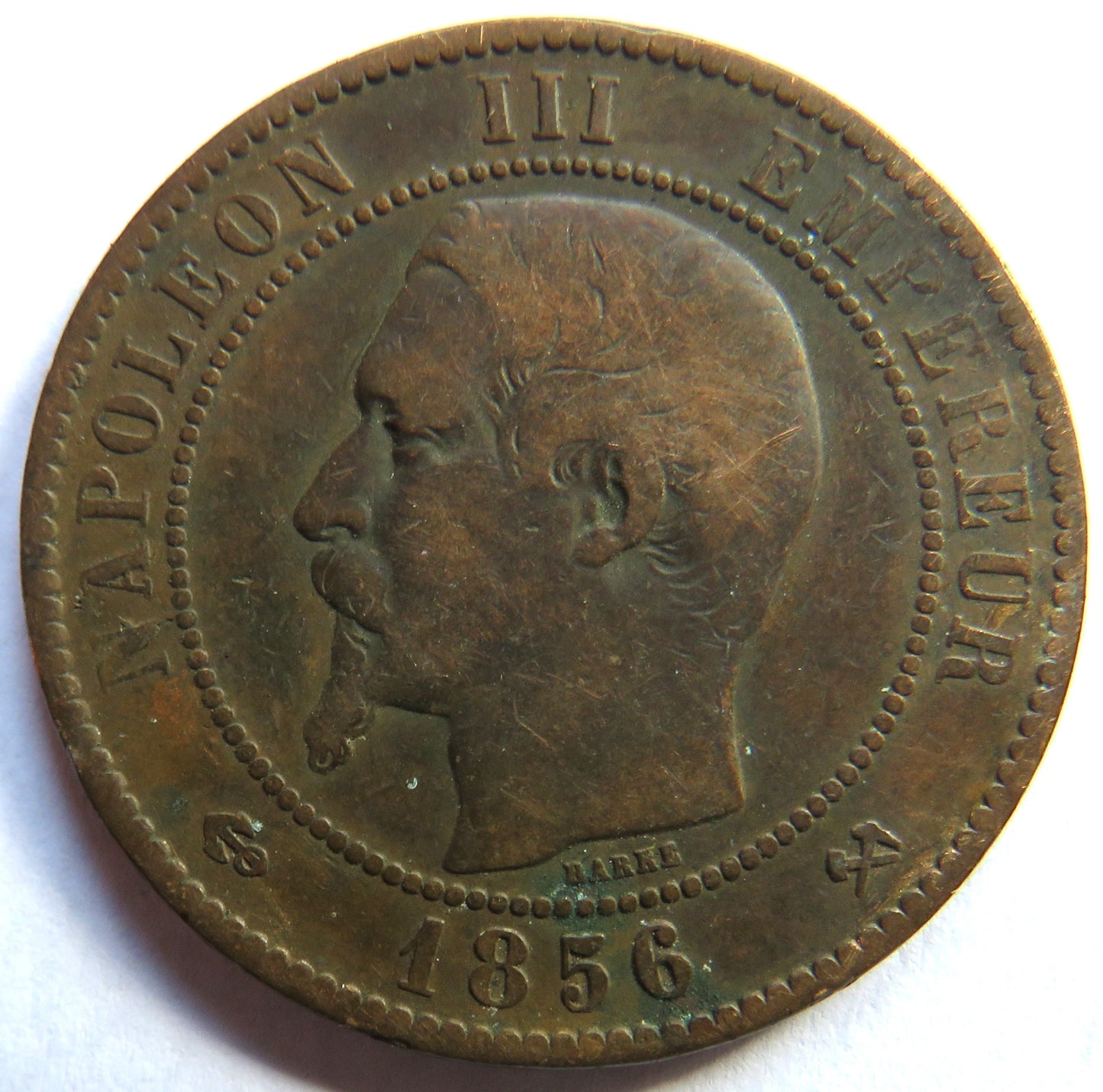 1856-B France Napoleon III 10 Centimes Coin
