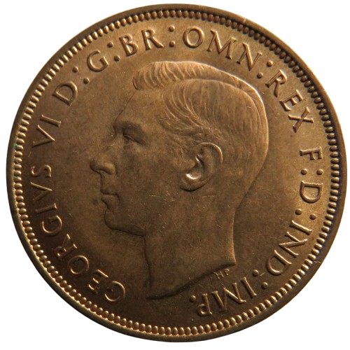 1948 King George VI One Penny Coin High Grade Great Britain