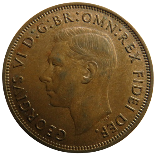 1949 King George VI One Penny Coin Great Britain