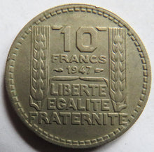 Load image into Gallery viewer, 1947 France 10 Francs Coin
