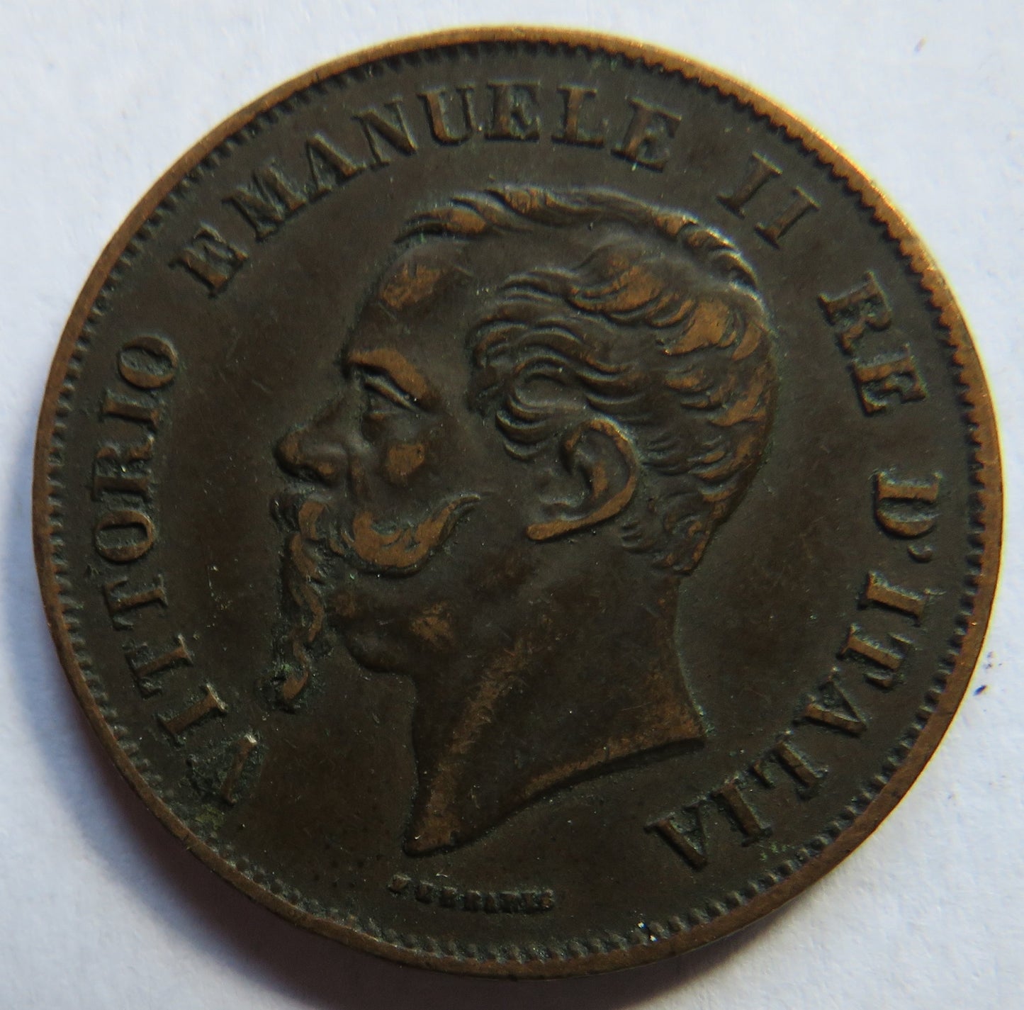 1861 Italy 5 Centesimi Coin In Better Grade