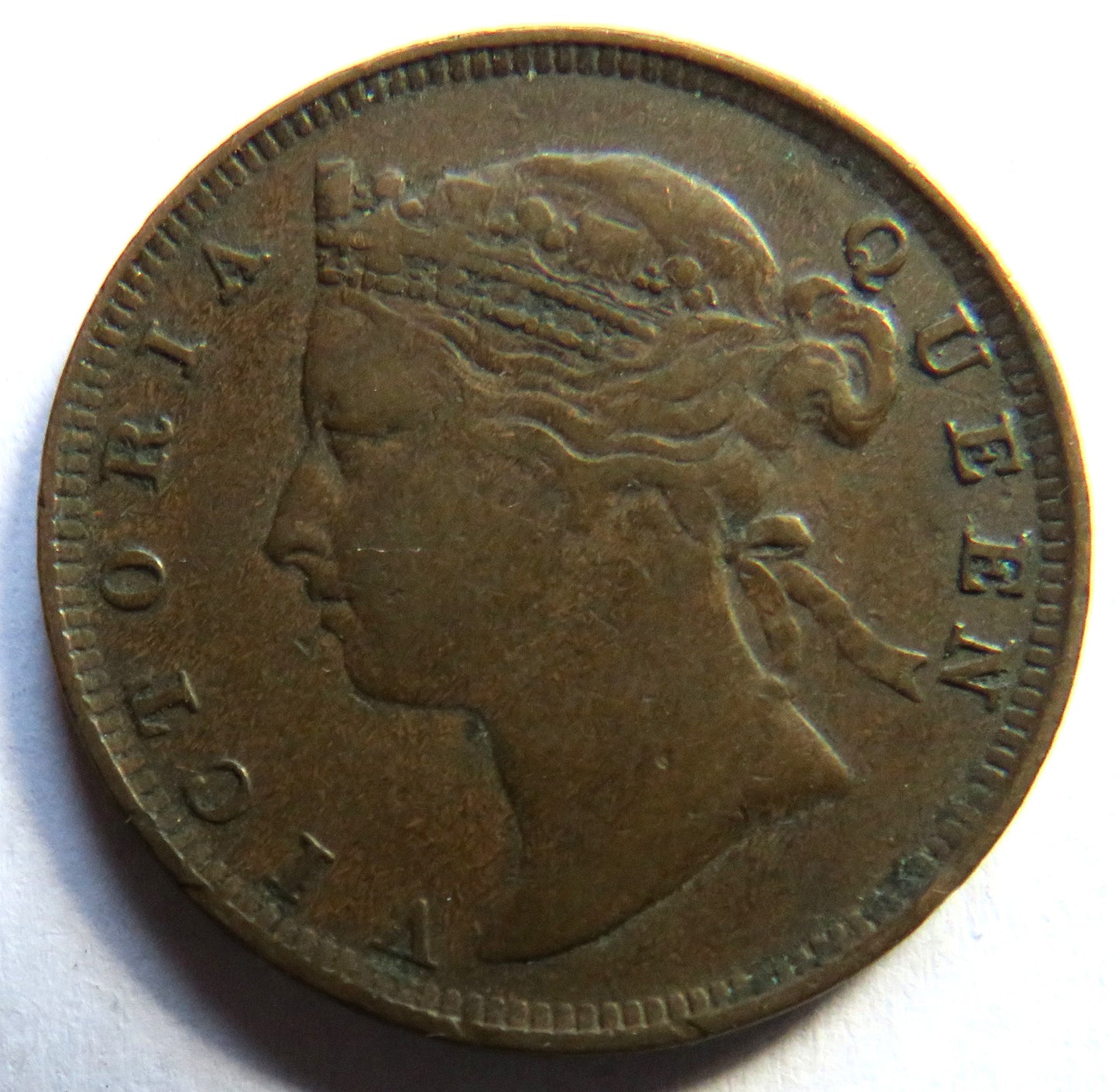 1888 Queen Victoria Mauritius 2 Cents Coin