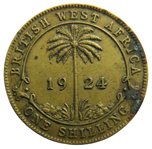 1924 King George V British West Africa One Shilling Coin
