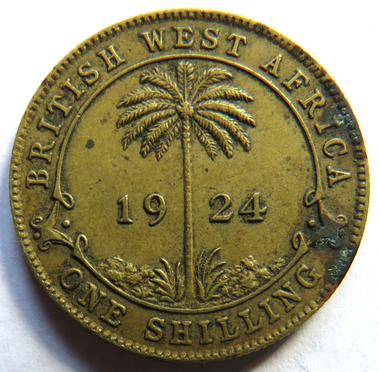 1924 King George V British West Africa One Shilling Coin