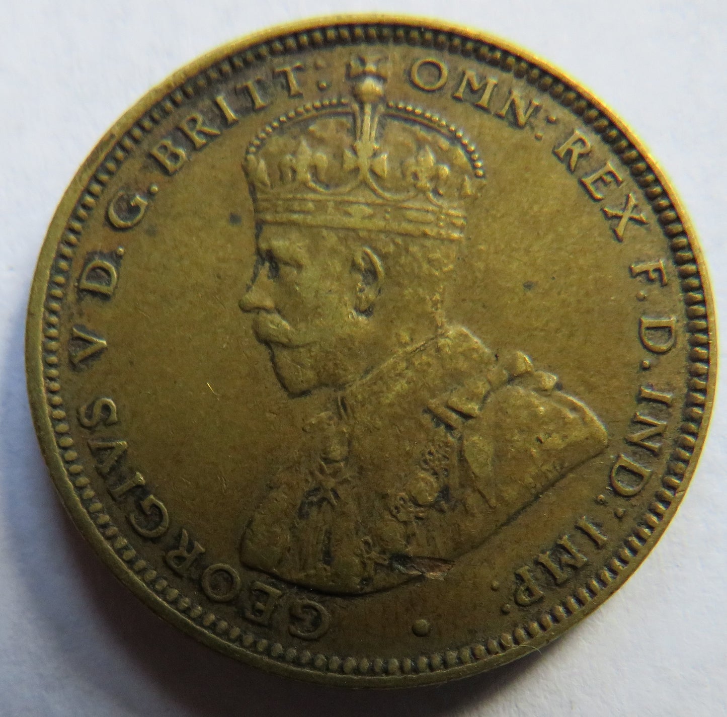 1924 King George V British West Africa One Shilling Coin