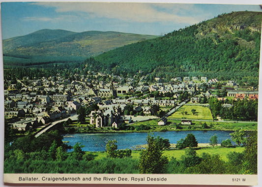 Vintage Postcard of Ballater, Craigendarroch and The River Dee, Royal Deeside