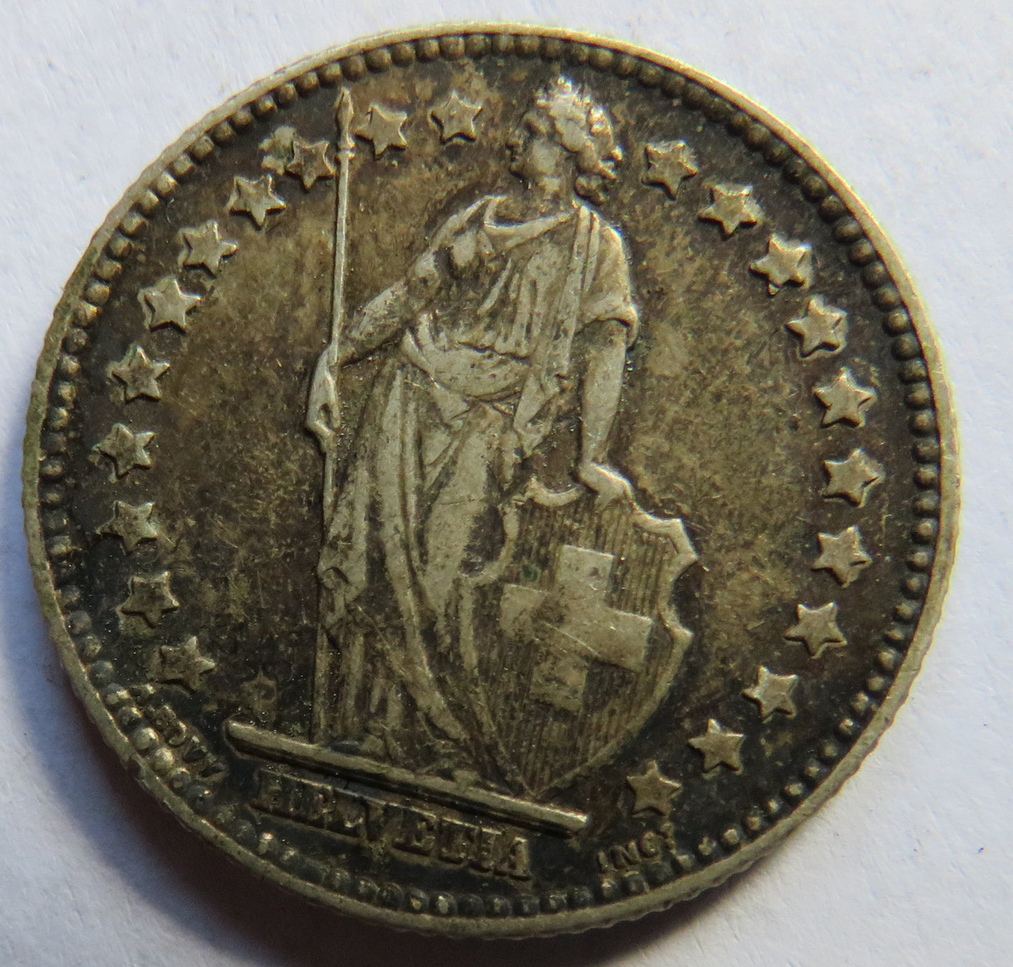 1894 Switzerland Silver One Franc Coin
