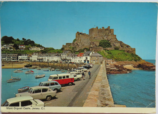 Vintage Postcard of Mont Orgueil Castle, Jersey