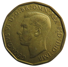 Load image into Gallery viewer, 1941 King George VI Brass Threepence Coin - Great Britain
