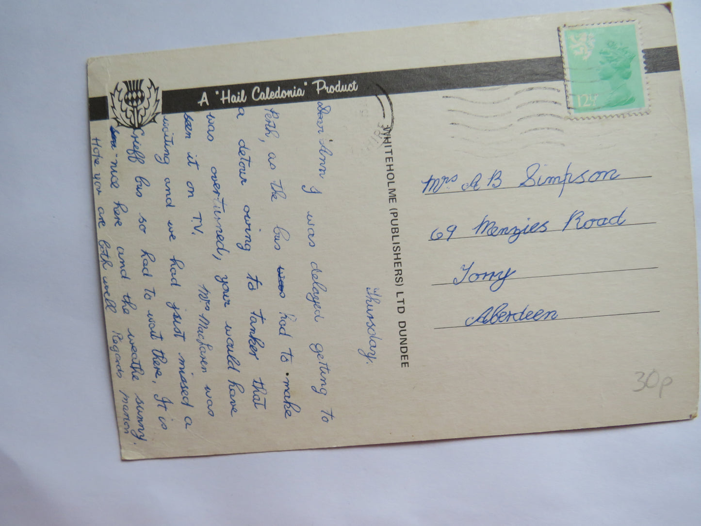 Vintage Postcard of Crieff Macrosty Park