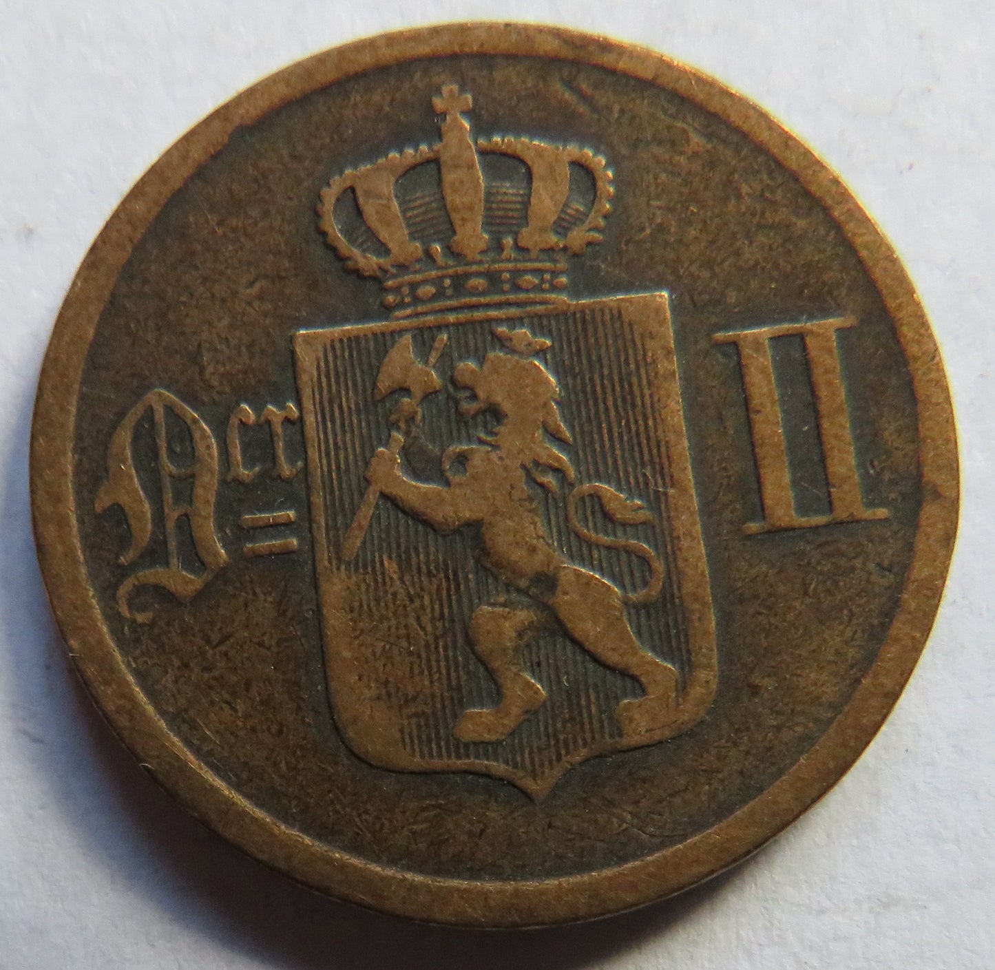1891 Norway 2 Øre Coin