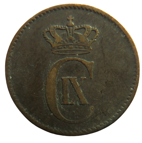 1883 Denmark 2 Øre Coin