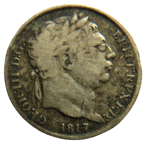 1817 King George III Silver Sixpence Coin - Great Britain