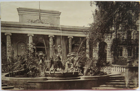 Vintage Postcard of Fountain On Promenade, Cheltenham