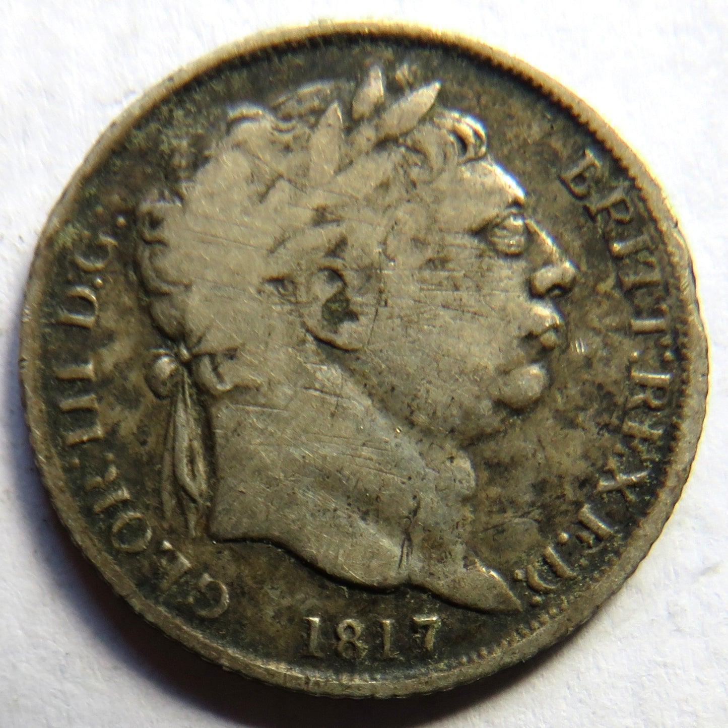 1817 King George III Silver Sixpence Coin - Great Britain
