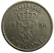 Load image into Gallery viewer, 1956 Norway One Krone Coin
