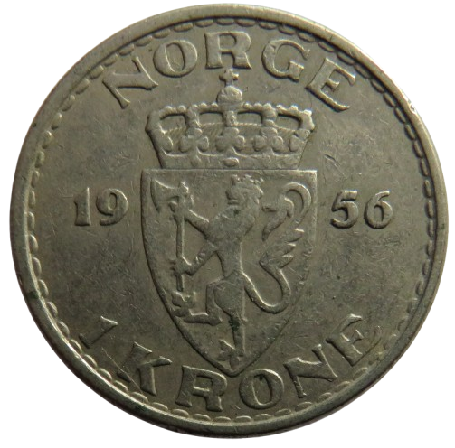 1956 Norway One Krone Coin