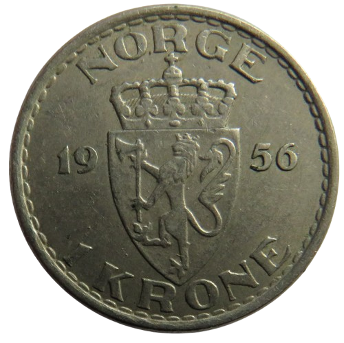 1956 Norway One Krone Coin