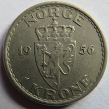 Load image into Gallery viewer, 1956 Norway One Krone Coin
