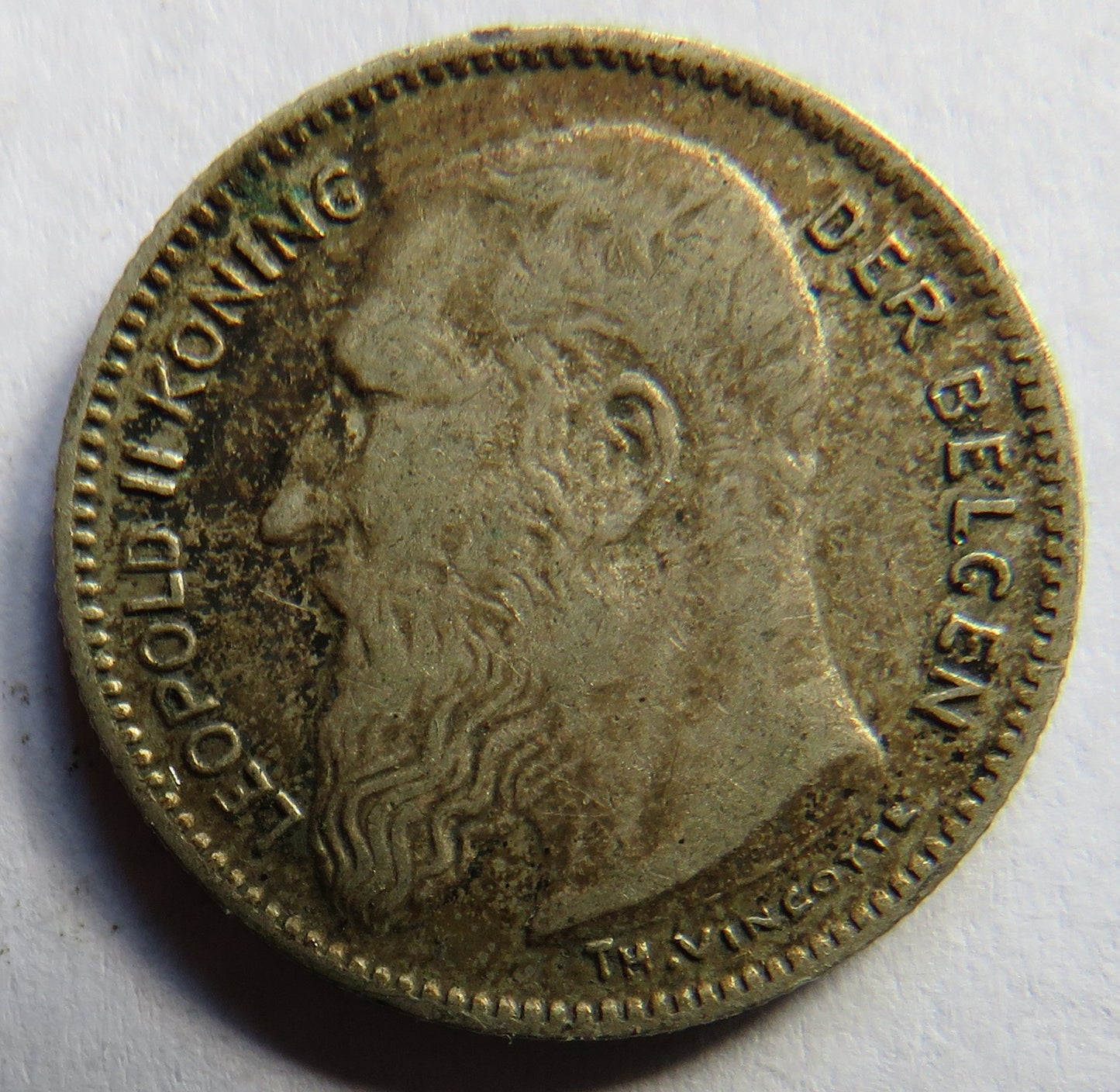 1909 Belgium Silver 50 Centimes Coin