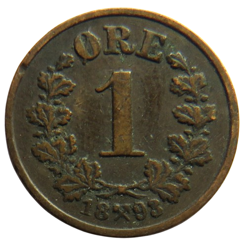 1893 Norway 1 Ore / Øre  Coin