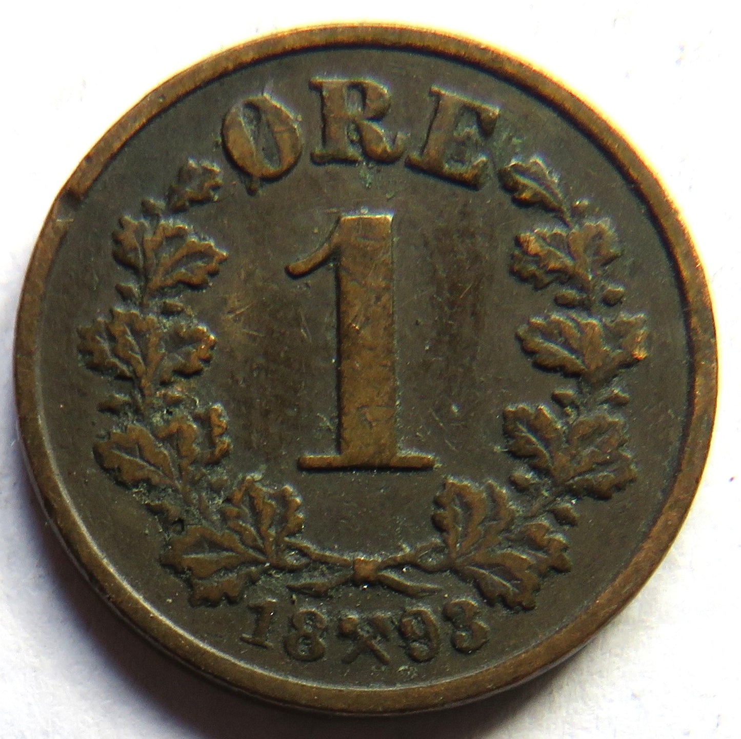1893 Norway 1 Ore / Øre  Coin