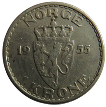 Load image into Gallery viewer, 1955 Norway One Krone Coin
