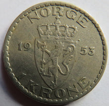 Load image into Gallery viewer, 1953 Norway One Krone Coin
